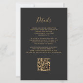 Budget Navy Blue Gold Dunkel QR Code Hochzeit einl (Rückseite)
