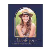 Budget Navy Blue Gold Foto Abschluss Vielen Dank