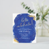 Budget Navy Blue Gold Glitzer Alkohol Tinte Geburt (Stehend Vorderseite)
