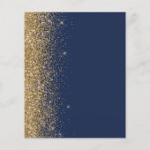 Budget Navy Blue Gold Glitzer Einladung Hochzeit (Rückseite)