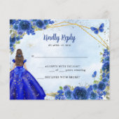 Budget Navy Blue Gold Glitzer Floral Princess UAWG (Vorderseite)