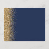 Budget Navy Blue Gold Glitzer Save the Date (Rückseite)