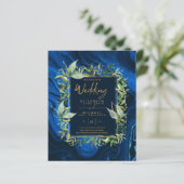 BUDGET Navy Blue Gold Greenerity Einladungen Hochz (Stehend Vorderseite)