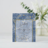 BUDGET Navy Blue Gold INK Abstrakte Hochzeitsreise (Stehend Vorderseite)