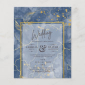 BUDGET Navy Blue Gold INK Abstrakte Hochzeitsreise (Vorderseite)