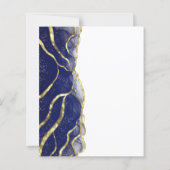 Budget Navy Blue Gold Ink Wedding Save the Date (Rückseite)