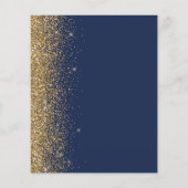 Budget Navy Blue Gold Save the Date Card (Rückseite)