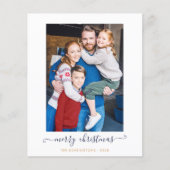 BUDGET Navy Blue Gold Script Frohe Weihnachten (Vorderseite)