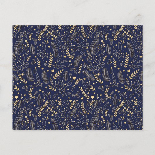 BUDGET Navy Blue Gold Script Frohe Weihnachten (Rückseite)