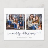 BUDGET Navy Blue Gold Script Frohe Weihnachten (Vorderseite)
