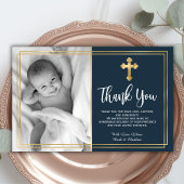 Budget Navy Blue Gold Taufe Vielen Dank Karten