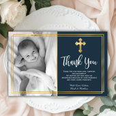 Budget Navy Blue Gold Taufe Vielen Dank Karten