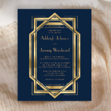 Budget Navy Blue Gold Vintag Deko Wedding 1920