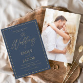 Budget Navy Blue Gold Wedding Foto