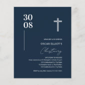 Budget Navy Blue Minimalistisch Boy Christening Ei (Vorderseite)