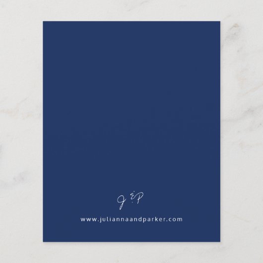 Budget Navy Blue MOD Calligraphy Wedding (Rückseite)
