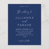 Budget Navy Blue MOD Calligraphy Wedding Flyer (Vorne)