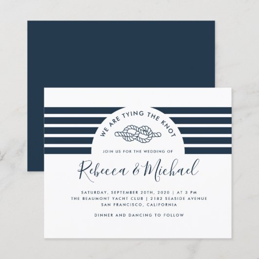 Budget Navy Blue Nautical Bying The Knot Wedding (Vorne/Hinten)