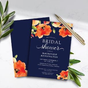 Budget Navy Blue Orange Poppy Brautparty
