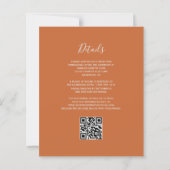 Budget Navy Blue Orange QR Code Hochzeit Einladung (Rückseite)