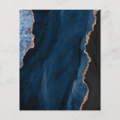 Budget Navy Blue Rose Gold Agate Wedite Einladung (Rückseite)