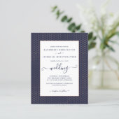 Budget Navy Blue Rose Gold Geometric Wedding (Stehend Vorderseite)