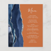 Budget Navy Blue Silber Burnt Orange Agate Menü (Vorderseite)
