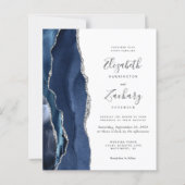 Budget Navy Blue Silver Agate Hochzeit (Vorderseite)