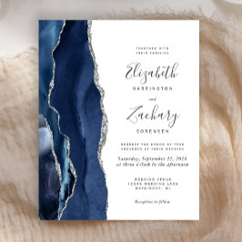 Budget Navy Blue Silver Agate Hochzeit