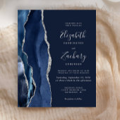Budget Navy Blue Silver Agate Hochzeit