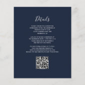 Budget Navy Blue Silver Agate QR Code Hochzeit (Rückseite)