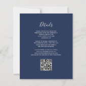 Budget Navy Blue Silver Glitzer QR Code Hochzeit (Rückseite)