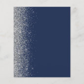Budget Navy Blue Silver Glitzer Save the Date (Rückseite)