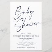 Budget Navy Blue Simple Script Baby Dusche (Vorderseite)