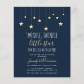 Budget Navy Blue Twinkle Little Star Baby Dusche (Vorderseite)