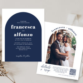 Budget Navy Blue UAWG QR Code Retro Foto Hochzeit