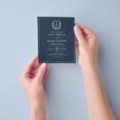 Budget Navy Blue Wappen Monogram Weditation Flyer (Gruppe)