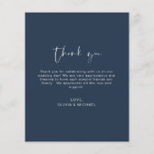Budget Navy Blue Wedding Danke Foto (Rückseite)