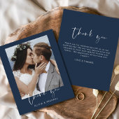 Budget Navy Blue Wedding Dankeschön Karte