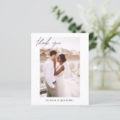 Budget Navy Blue Wedding Foto Vielen Dank Karten (Stehend Vorderseite)