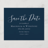 BUDGET Navy Blue Wedding speichern das Datum (Vorderseite)