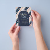 BUDGET Navy Blush Pink Rose Gold Hochzeit INVITE Flyer (Gruppe)