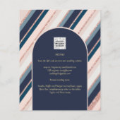 BUDGET Navy Blush Pink Rose Gold Hochzeit INVITE Flyer (Hinten)