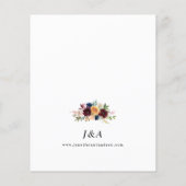 Budget Navy, Burgund Pink & Peach Floral2 Hochzeit (Rückseite)