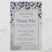 Budget Navy Confetti Bridal Dusche Einladung (Vorderseite)