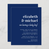 Budget Navy Couples Kinderdusche Einladung (Vorne/Hinten)