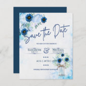 Budget Navy Dusty Blue Floral Rustic Hochzeit (Vorne/Hinten)
