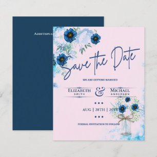 Budget Navy Dusty Blue Floral Rustic Hochzeit