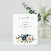 Budget Navy, Dusty Blue, Pink Floral Brautparty (Stehend Vorderseite)