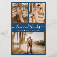 Budget Navy Foto Collage Hochzeit Vielen Dank Flye